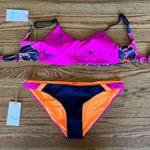 Maaji Pink Orange Reversible Bikini Swimwear Swim Top